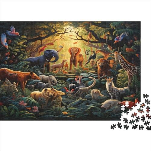 Dschungeltiere 1000 Teile,Impossible Puzzle,Geschicklichkeitsspiel Für Die Ganze Familie, Erwachsenen Puzzlespiel Puzzel 1000pcs (75x50cm) von SkyClouf