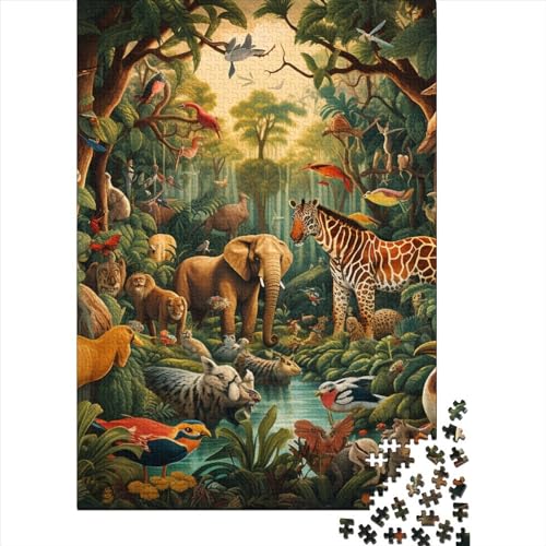 Dschungeltiere Puzzle 1000 Teile Schwer Puzzle Spielzeug Lernspiel Impossible Herausforderung Spielzeug Für Erwachsene Und Kinder Ab 12 Jahren 1000pcs (75x50cm) von SkyClouf