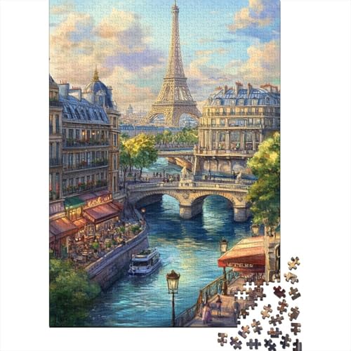Eiffelturm Puzzle 1000-teilige Schwer Puzzle Spielzeug Lernspiel Impossible Herausforderungsspielzeug Für Erwachsene Kinder 1000pcs (75x50cm) von SkyClouf