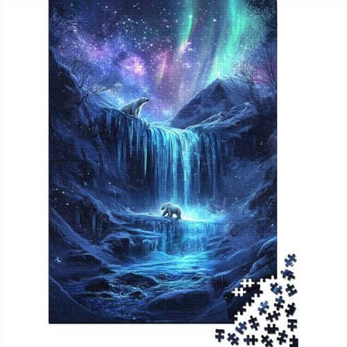 Eisbär Puzzles 1000 Stücke Unmögliches Puzzle Schwierig Abzuschließen Bildungsspiele Eisbär Puzzle Für Familien Primitives Holzpuzzle Geschenk Für Erwachsene 1000pcs (75x50cm) von SkyClouf