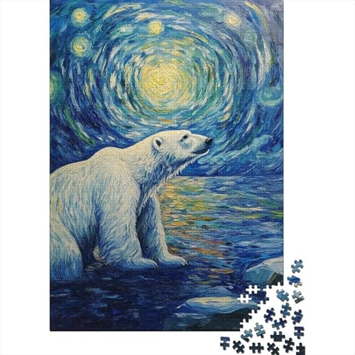 Eisbär Puzzles 1000-teilige Schwer Puzzle Spielzeug Lernspiel Impossible Herausforderungsspielzeug Für Erwachsene Kinder 1000pcs (75x50cm) von SkyClouf