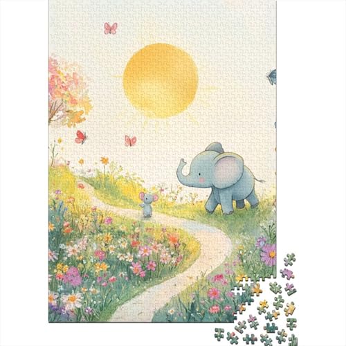 Elephant Puzzle 1000 Teile Schwer Puzzle Spielzeug Lernspiel Impossible Herausforderung Spielzeug Für Erwachsene Und Kinder Ab 14 Jahren 1000pcs (75x50cm) von SkyClouf