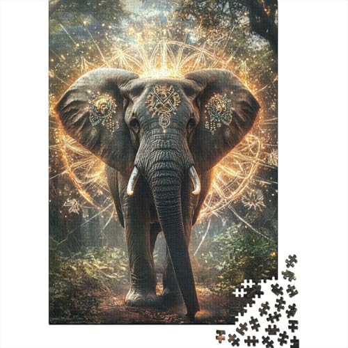 Elephant Puzzle 1000-teilige Schwer Puzzle Spielzeug Lernspiel Impossible Herausforderung Spielzeug Für Erwachsene Und Kinder Ab 12 Jahren 1000pcs (75x50cm) von SkyClouf
