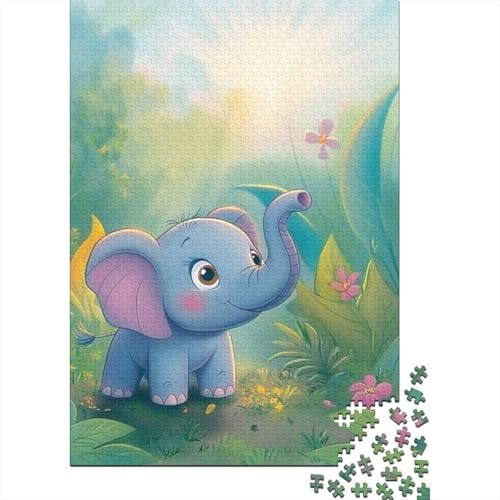 Elephant Puzzles 1000-teilige Schwer Puzzle Spielzeug Lernspiel Impossible Herausforderungsspielzeug Für Erwachsene Kinder 1000pcs (75x50cm) von SkyClouf