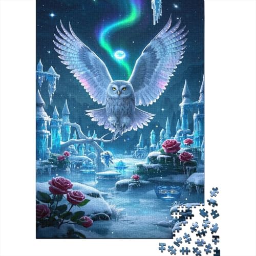 Eule Puzzles 1000 Stücke Unmögliches Puzzle Schwierig Abzuschließen Bildungsspiele Eule Puzzle Für Familien Primitives Holzpuzzle Geschenk Für Erwachsene 1000pcs (75x50cm) von SkyClouf