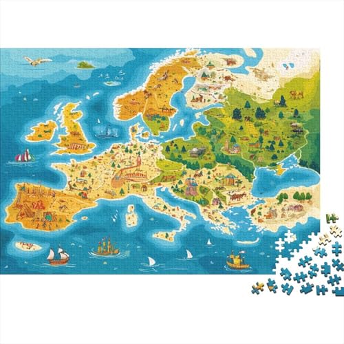 Europäische Karte Puzzle 1000 Teile Erwachsener Kniffel Spaß Für Die Ganze Familie - Abwechslungsreiche 1000 Puzzleteilige Motive Puzzlespiel Erwachsene, Puzzel 1000pcs (75x50cm) von SkyClouf
