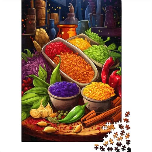 Farbige Gewürze Puzzles 1000 Teile Schwer Puzzle Spielzeug Lernspiel Impossible Herausforderungsspielzeug Für Erwachsene Und Kinder Ab 12 Jahren 1000pcs (75x50cm) von SkyClouf