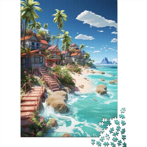 Ferienbucht Puzzles 1000 Stücke Unmögliches Puzzle Schwierig Abzuschließen Bildungsspiele Ferienbucht Home Dekoration Puzzle Primitives Holzpuzzle Geschenk Für Kinder 1000pcs (75x50cm) von SkyClouf