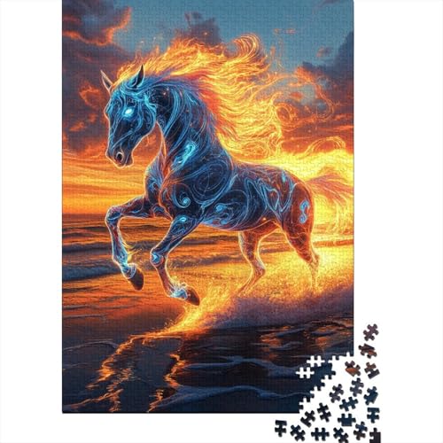 Fine Pferd Puzzle 1000-teilige Schwer Puzzle Spielzeug Lernspiel Impossible Herausforderung Spielzeug Für Erwachsene Und Kinder in Bewährter 1000pcs (75x50cm) von SkyClouf