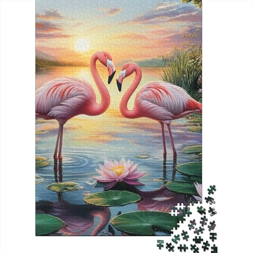 Flamingo Puzzles 1000-teilige Schwer Puzzle Spielzeug Lernspiel Impossible Herausforderungsspielzeug Für Erwachsene Und Kinder in Bewährter 1000pcs (75x50cm) von SkyClouf