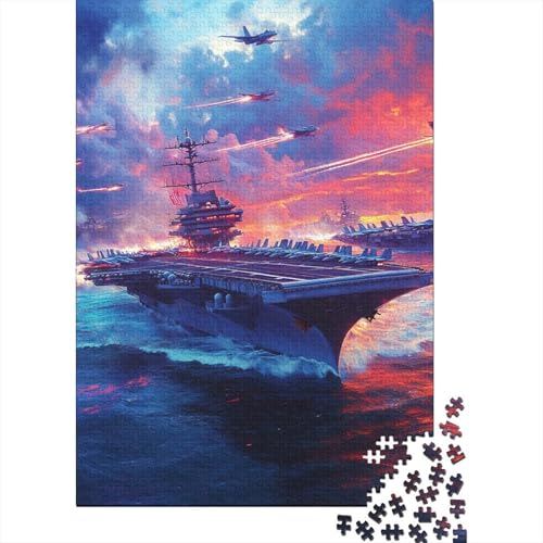 Flugzeugträger Puzzle 1000 Teile Schwer Puzzle Spielzeug Lernspiel Impossible Herausforderungsspielzeug Für Erwachsene Und Kinder Ab 14 Jahren 1000pcs (75x50cm) von SkyClouf