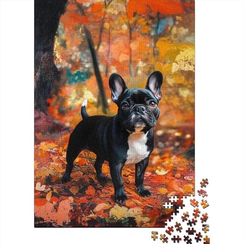 French BullHund Puzzle 1000-teilige Schwer Puzzle Spielzeug Lernspiel Impossible Herausforderung Spielzeug Für Erwachsene Und Kinder Ab 14 Jahren 1000pcs (75x50cm) von SkyClouf