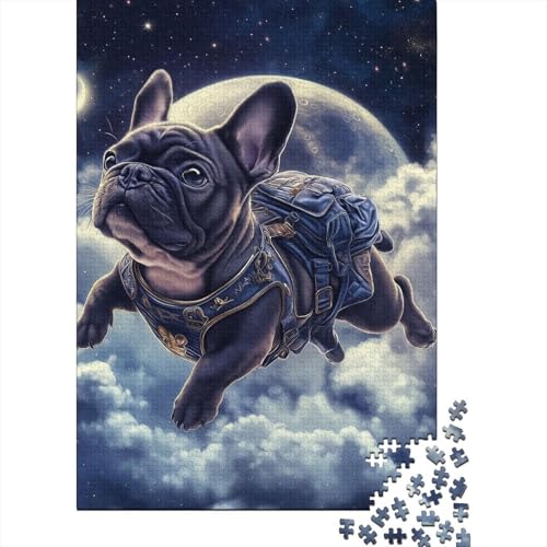 French BullHund Puzzles 1000-teilige Schwer Puzzle Spielzeug Lernspiel Impossible Herausforderungsspielzeug Für Erwachsene Kinder 1000pcs (75x50cm) von SkyClouf