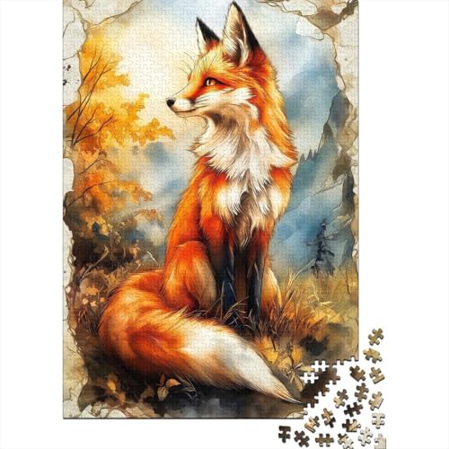 Fuchs Puzzles 1000 Stücke Unmögliches Puzzle Schwierig Abzuschließen Bildungsspiele Fuchs Puzzle Für Familien Primitives Holzpuzzle Schönes Geschenk 1000pcs (75x50cm) von SkyClouf
