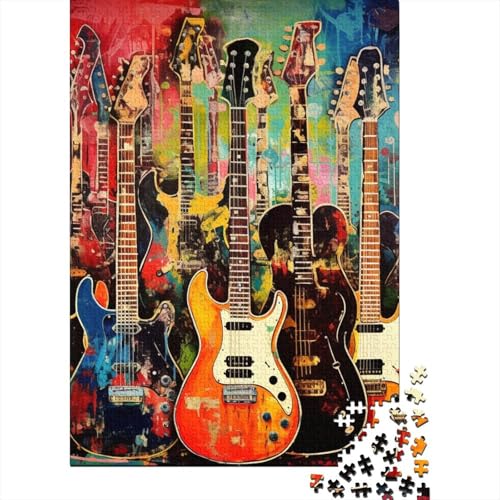 Gitarre Puzzle 1000-teilige Schwer Puzzle Spielzeug Lernspiel Impossible Herausforderungsspielzeug Für Erwachsene Kinder 1000pcs (75x50cm) von SkyClouf