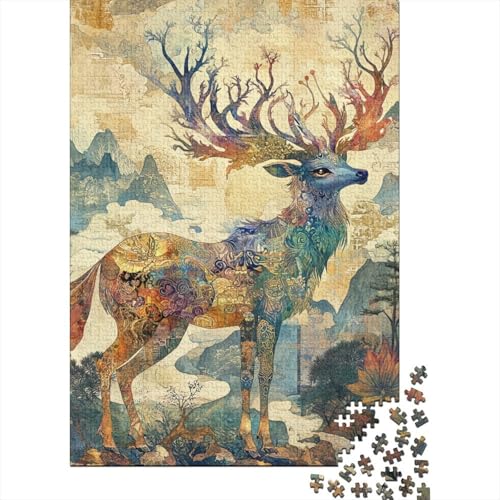 Hirsch Gott Puzzles 1000-teilige Schwer Puzzle Spielzeug Lernspiel Impossible Herausforderungsspielzeug Für Erwachsene Und Kinder in Bewährter 1000pcs (75x50cm) von SkyClouf