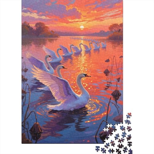 Höckerschwan Puzzles 1000 Stücke Unmögliches Puzzle Schwierig Abzuschließen Bildungsspiele Höckerschwan Home Dekoration Puzzle Primitives Holzpuzzle Schönes Geschenk 1000pcs (75x50cm) von SkyClouf
