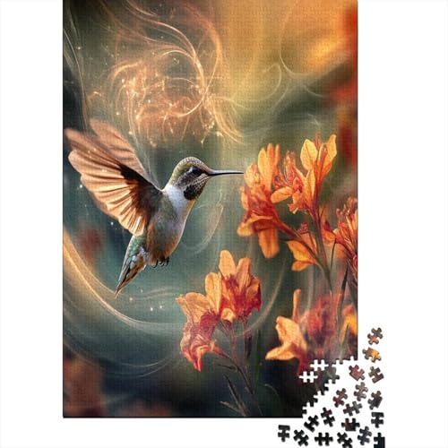HummingVogel Puzzle 1000 Teile Schwer Puzzle Spielzeug Pädagogisches Spiel Impossible Herausforderungsspielzeug Für Erwachsene Kinder 1000pcs (75x50cm) von SkyClouf