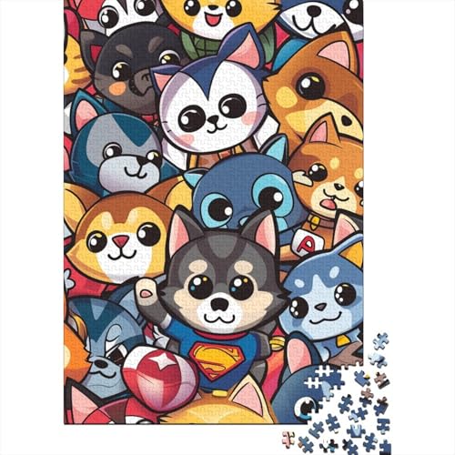 Hund Puzzle 1000-teilige Schwer Puzzle Spielzeug Lernspiel Impossible Herausforderungsspielzeug Für Erwachsene Kinder 1000pcs (75x50cm) von SkyClouf