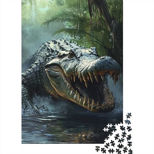 Krokodil Puzzle 1000 Teile Schwer Puzzle Spielzeug Pädagogisches Spiel Impossible Herausforderung Spielzeug Für Erwachsene Und Kinder Ab 12 Jahren 1000pcs (75x50cm) von SkyClouf