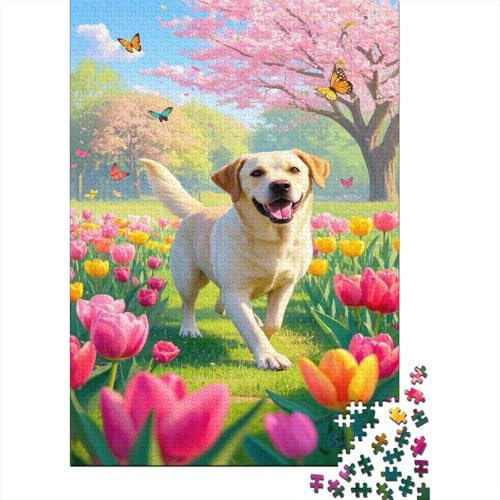 Labrador Puzzles 1000 Stücke Unmögliches Puzzle Schwierig Abzuschließen Bildungsspiele Labrador Puzzle Für Familien Primitives Holzpuzzle Schönes Geschenk 1000pcs (75x50cm) von SkyClouf