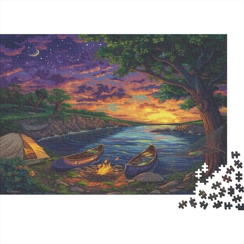 Landschaftsmalerei Puzzle 1000 Teile Puzzles Für Erwachsene Lernspiel Herausforderungsspielzeug 1000-teilige Puzzlespiel Für Erwachsene Kinder Puzzel 1000pcs (75x50cm) von SkyClouf