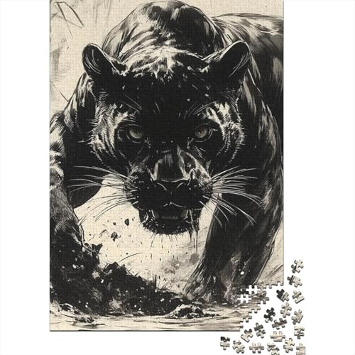 Leopard Puzzles 1000-teilige Schwer Puzzle Spielzeug Lernspiel Impossible Herausforderungsspielzeug Für Erwachsene Kinder 1000pcs (75x50cm) von SkyClouf