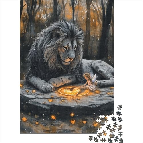 Löwe Puzzle 1000-teilige Schwer Puzzle Spielzeug Lernspiel Impossible Herausforderungsspielzeug Für Erwachsene Kinder 1000pcs (75x50cm) von SkyClouf