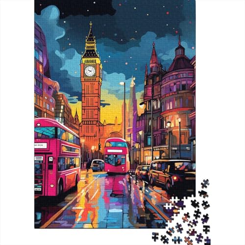 London Cityscape Puzzle 1000 Teile Schwer Puzzle Spielzeug Pädagogisches Spiel Impossible Herausforderung Spielzeug Für Erwachsene Und Kinder Ab 12 Jahren 1000pcs (75x50cm) von SkyClouf