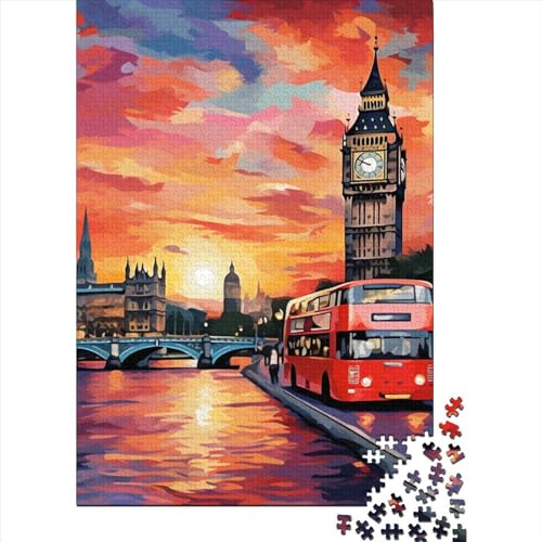 London Cityscape Puzzles 1000 Teile Schwer Puzzle Spielzeug Lernspiel Impossible Herausforderungsspielzeug Für Erwachsene Und Kinder Ab 12 Jahren 1000pcs (75x50cm) von SkyClouf