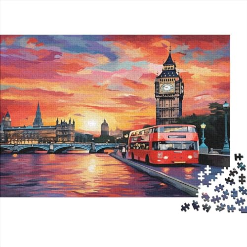 London Stadtbild Puzzle 1000 Teile Erwachsene Puzzles Für Erwachsene Klassische Puzzles 1000 Teile Erwachsene Puzzlespiel Schwer Pädagogisches Spielzeug Erwachsene Kinder Puzzel 1000pcs (75x50cm) von SkyClouf