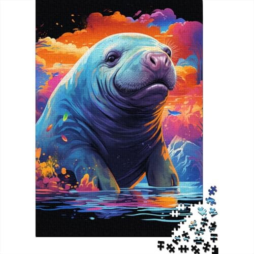 Manatees Puzzles 1000 Teile Schwer Puzzle Spielzeug Pädagogisches Spiel Impossible Herausforderungsspielzeug Für Erwachsene Und Kinder Ab 14 Jahren 1000pcs (75x50cm) von SkyClouf