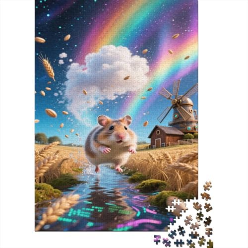 Meerschweinchen Puzzles 1000 Stücke Unmögliches Puzzle Schwierig Abzuschließen Bildungsspiele Meerschweinchen Puzzle Für Familien Primitives Holzpuzzle Geschenk Für Erwachsene 1000pcs (75x50cm) von SkyClouf