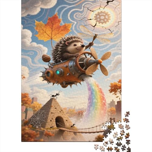 Miniature Igel Puzzles 1000 Stücke Unmögliches Puzzle Schwierig Abzuschließen Bildungsspiele Miniature Igel Home Dekoration Puzzle Primitives Holzpuzzle Schönes Geschenk 1000pcs (75x50cm) von SkyClouf