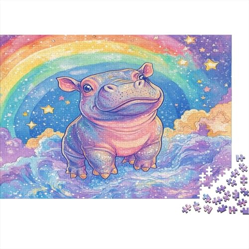 Nilpferd Puzzlespiel 1000 Teile Jigsaw Puzzle 1000 Puzzle FüR Erwachsene Kinder Senioren Erwachsenen Puzzlespiel Puzzel 1000pcs (75x50cm) von SkyClouf