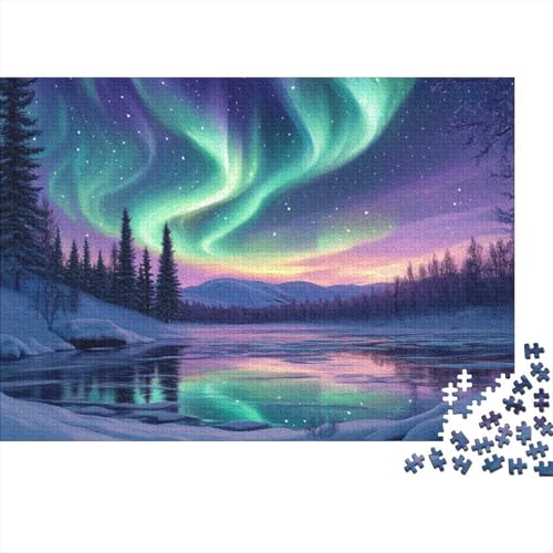 Nordlichter 1000 Teile,Impossible Puzzle,Geschicklichkeitsspiel Für Die Ganze Familie, Erwachsenen Puzzlespiel Puzzel 1000pcs (75x50cm) von SkyClouf
