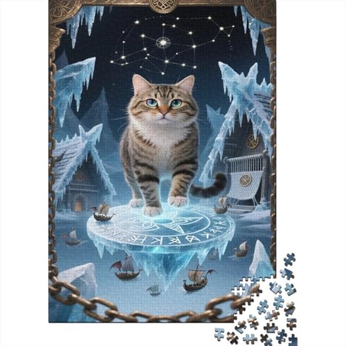 Norwegische Waldkatze Puzzles 1000 Stücke Unmögliches Puzzle Schwierig Abzuschließen Bildungsspiele Forest Cat Puzzle Für Familien Primitives Holzpuzzle Geschenk Für Erwachsene 1000pcs (75x50cm) von SkyClouf