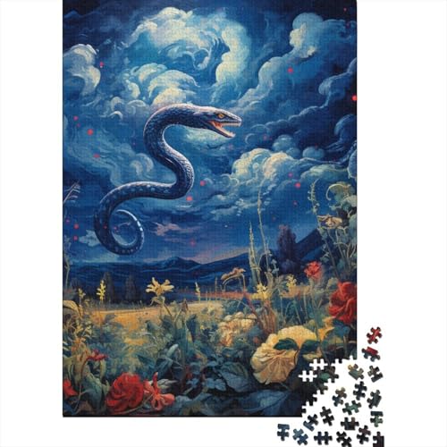 Ölmalerei Schlange Puzzles 1000 Teile Schwer Puzzle Spielzeug Pädagogisches Spiel Impossible Herausforderung Spielzeug Für Erwachsene Und Kinder in Bewährter 1000pcs (75x50cm) von SkyClouf