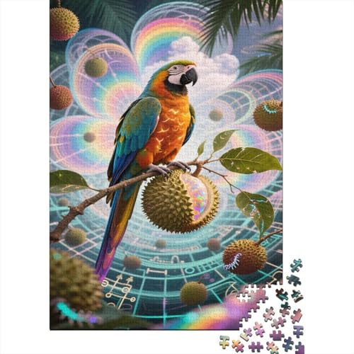 Papagei Puzzles 1000 Stücke Unmögliches Puzzle Schwierig Abzuschließen Bildungsspiele Papagei Home Dekoration Puzzle Primitives Holzpuzzle Geschenk Für Kinder 1000pcs (75x50cm) von SkyClouf