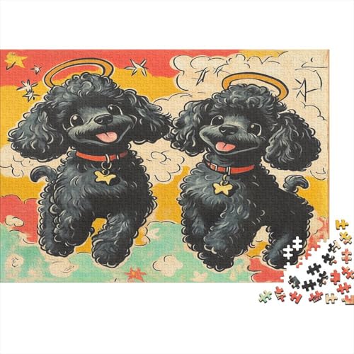 Pudel Puzzle 1000 Teile Puzzles Für Erwachsene Lernspiel Herausforderungsspielzeug 1000-teilige Puzzlespiel Für Erwachsene Kinder Puzzel 1000pcs (75x50cm) von SkyClouf