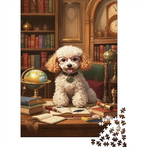 Pudel Puzzles 1000 Stücke Unmögliches Puzzle Schwierig Abzuschließen Bildungsspiele Pudel Puzzle Für Familien Primitives Holzpuzzle Geschenk Für Kinder 1000pcs (75x50cm) von SkyClouf