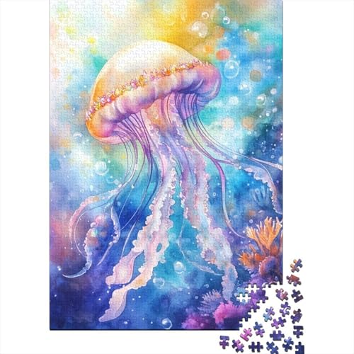 Qualle Puzzle 1000 Teile Schwer Puzzle Spielzeug Pädagogisches Spiel Impossible Herausforderung Spielzeug Für Erwachsene Und Kinder Ab 12 Jahren 1000pcs (75x50cm) von SkyClouf