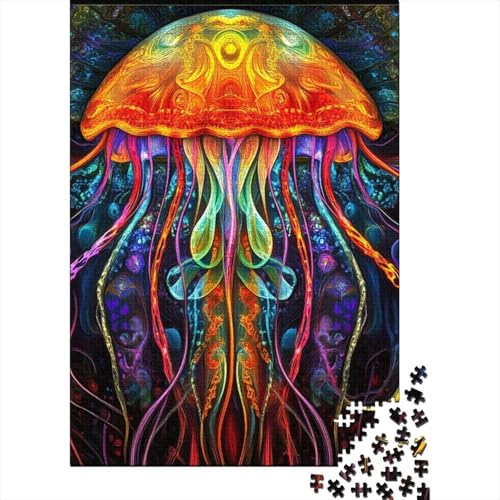 Qualle Puzzle 1000-teilige Schwer Puzzle Spielzeug Lernspiel Impossible Herausforderung Spielzeug Für Erwachsene Kinder 1000pcs (75x50cm) von SkyClouf