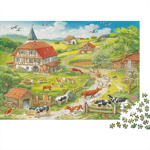 Ranches Puzzle 1000 Teile Erwachsener Kniffel Spaß Für Die Ganze Familie - Abwechslungsreiche 1000 Puzzleteilige Motive Puzzle Erwachsene, Puzzel 1000pcs (75x50cm) von SkyClouf