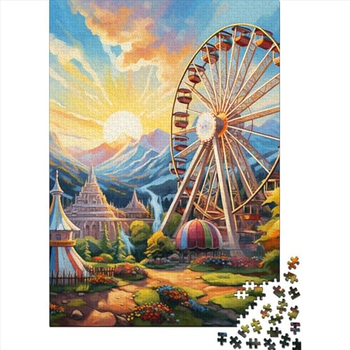 Riesenrad Puzzles 1000-teilige Schwer Puzzle Spielzeug Lernspiel Impossible Herausforderungsspielzeug Für Erwachsene Kinder 1000pcs (75x50cm) von SkyClouf