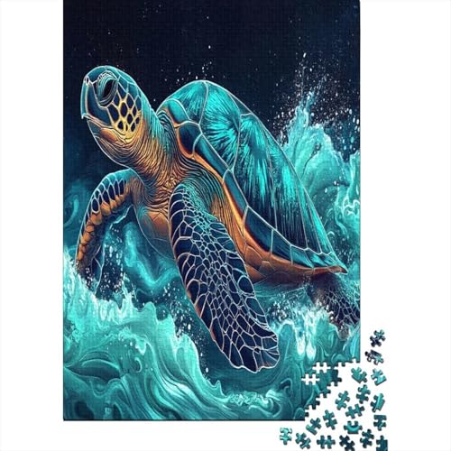 Seeschildkröte Puzzle 1000-teilige Schwer Puzzle Spielzeug Pädagogisches Spiel Impossible Herausforderung Spielzeug Für Erwachsene Und Kinder in Bewährter 1000pcs (75x50cm) von SkyClouf