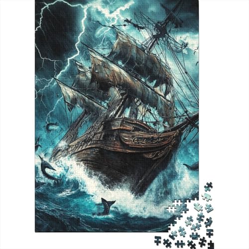Segelboot Puzzle 1000-teilige Schwer Puzzle Spielzeug Lernspiel Impossible Herausforderungsspielzeug Für Erwachsene Kinder 1000pcs (75x50cm) von SkyClouf