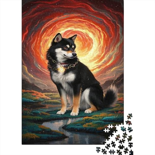 Shiba Inu Puzzles 1000 Stücke Unmögliches Puzzle Schwierig Abzuschließen Bildungsspiele Shiba Inu Puzzle Für Familien Primitives Holzpuzzle Geschenk Für Erwachsene 1000pcs (75x50cm) von SkyClouf