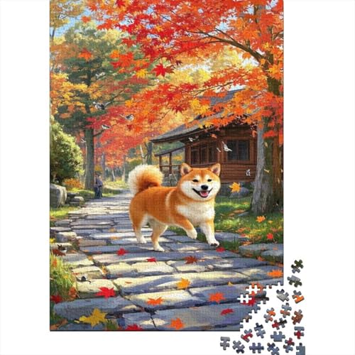 Shiba Inu Puzzles 1000 Stücke Unmögliches Puzzle Schwierig Abzuschließen Bildungsspiele Shiba Inu Puzzle Für Familien Primitives Holzpuzzle Geschenk Für Kinder 1000pcs (75x50cm) von SkyClouf