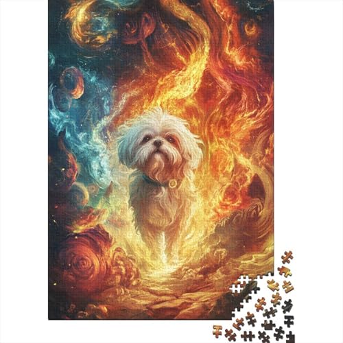Shih Tzu Puzzle 1000-teilige Schwer Puzzle Spielzeug Pädagogisches Spiel Impossible Herausforderung Spielzeug Für Erwachsene Und Kinder Ab 14 Jahren 1000pcs (75x50cm) von SkyClouf